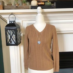 🌺Talbots ribbed V neck tan sweater🌺